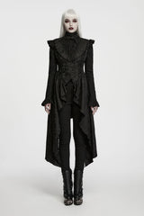 goth emo fashion vintage inspired high low vest for women in black