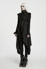 womens gothic vest with  lace detailing and ruffles