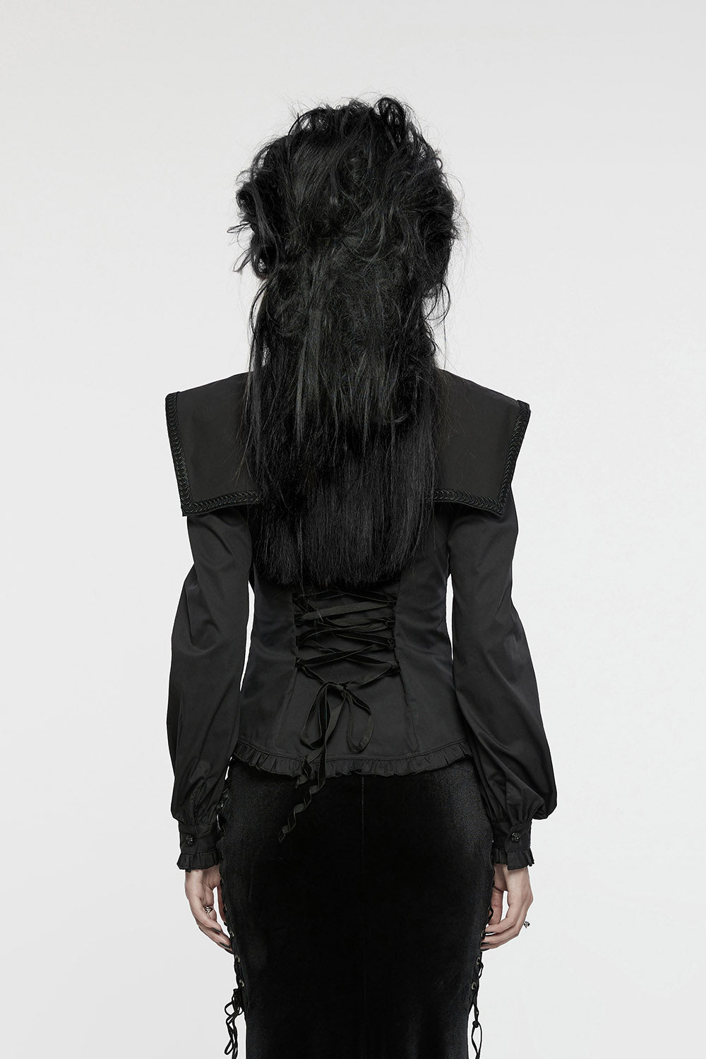 womens gothic oversized collar button down shirt 