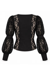 billowed sleeve long sleeve lace vampire goth top