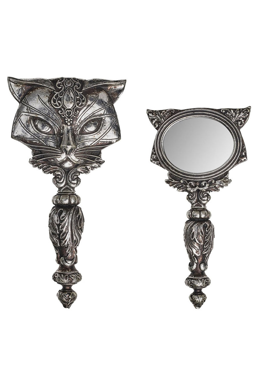 cat hand mirror by alchemy