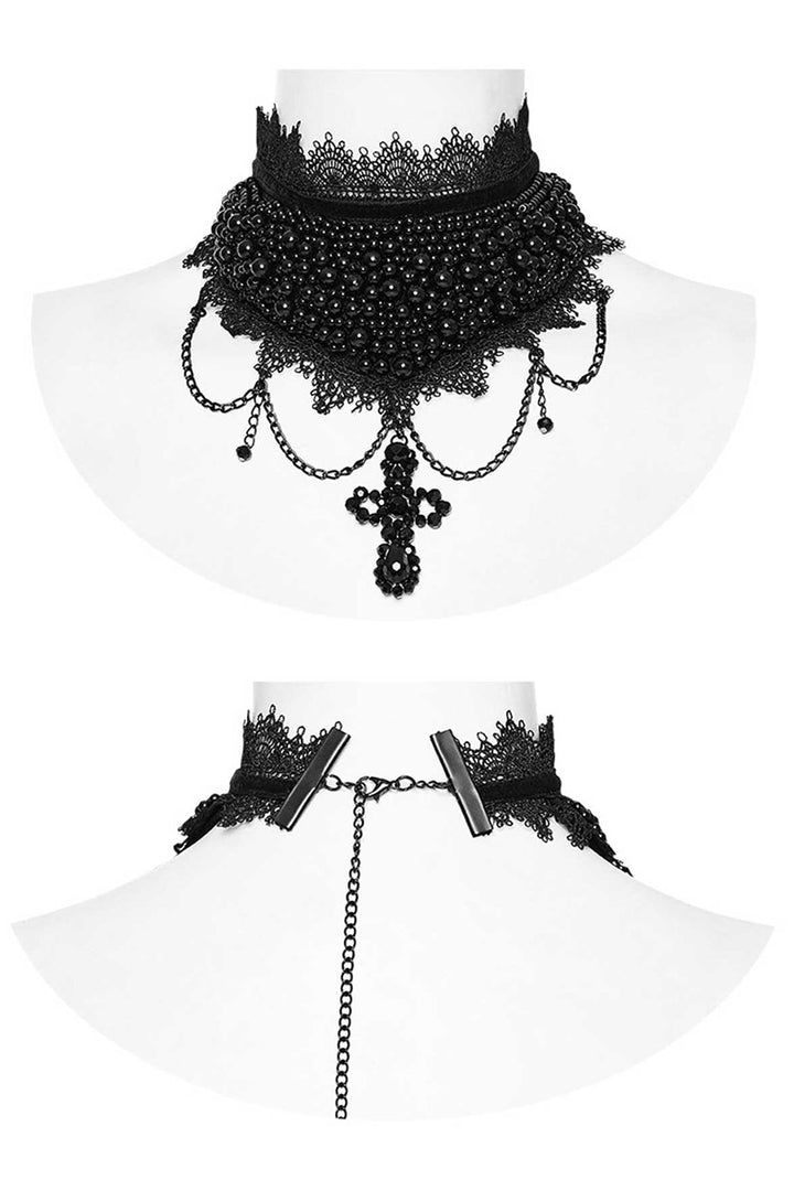 victorian gothic beaded choker necklace