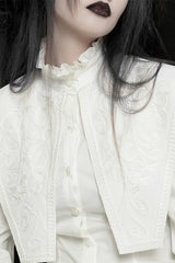 oversized collar embroidered shirt 