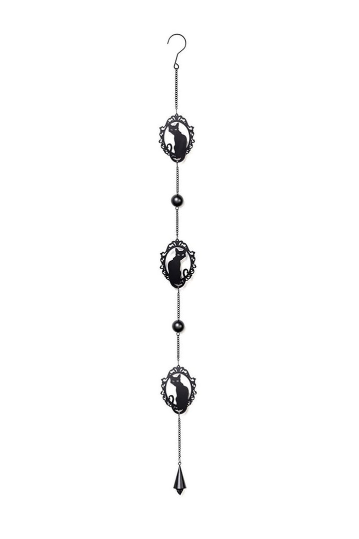 black cat wind chime 