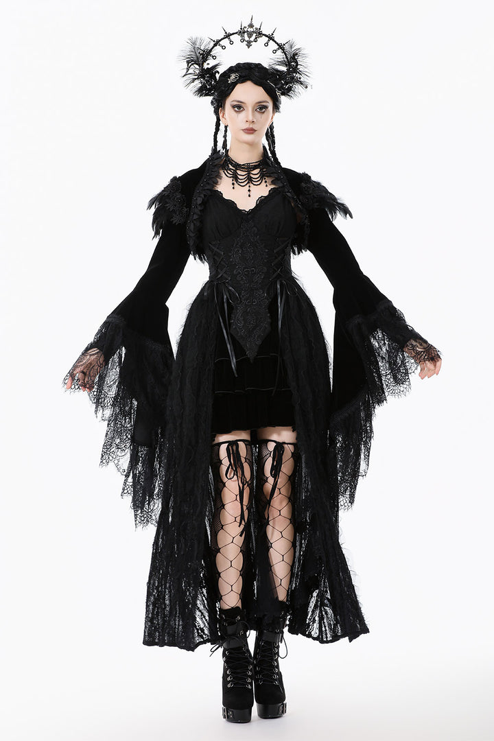 black velvet long sleeve gothic bolero