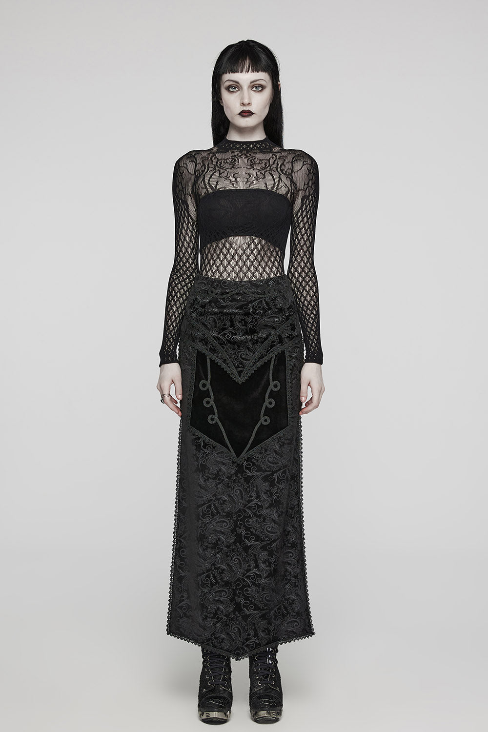 vampire goth long black skirt