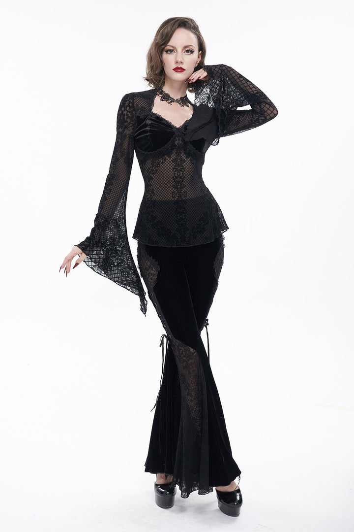 flocked victorian gothic top