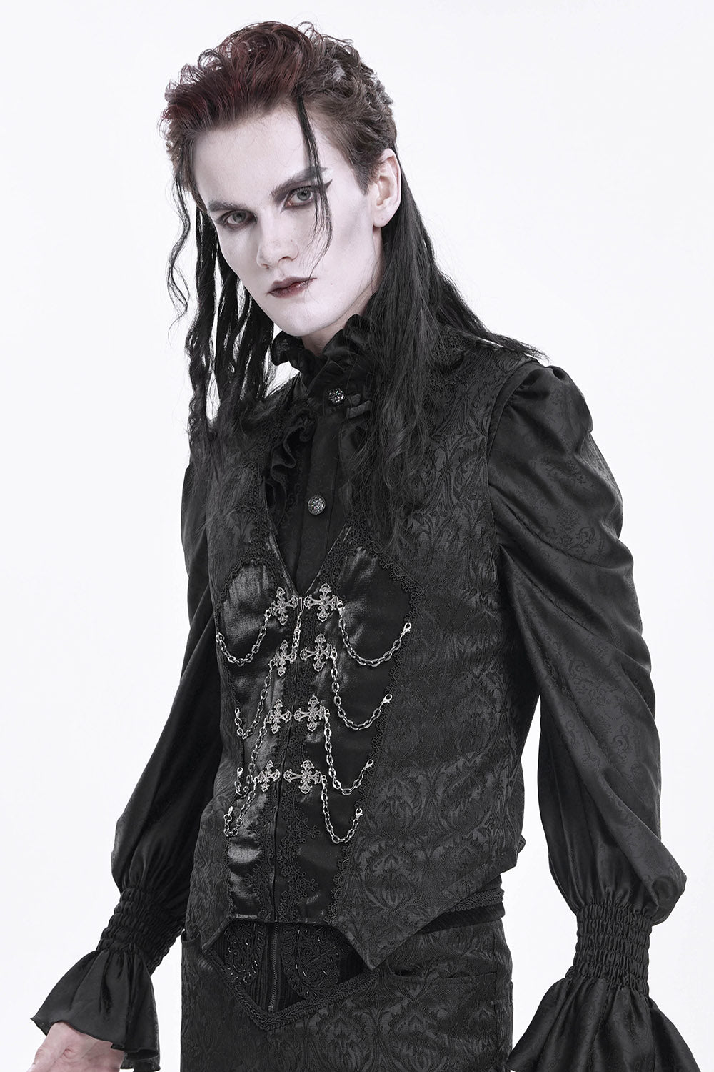 Vampire Goth Black Bishop Vampire Goth Vest โ VampireFreaks