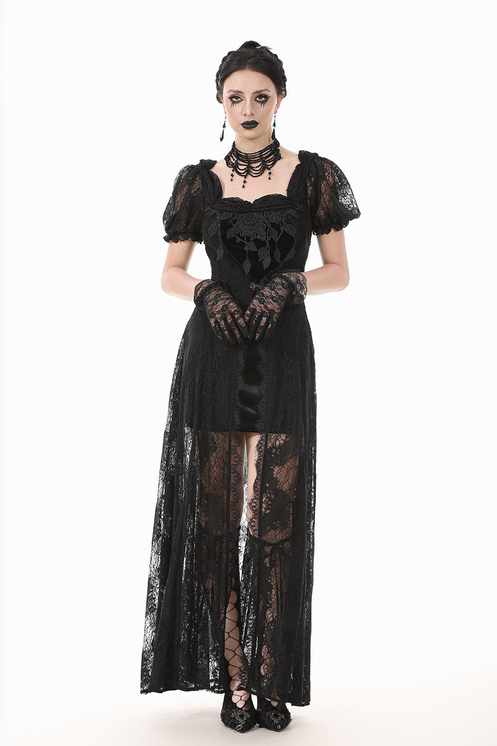 vintage inspired long gothic maxi gown