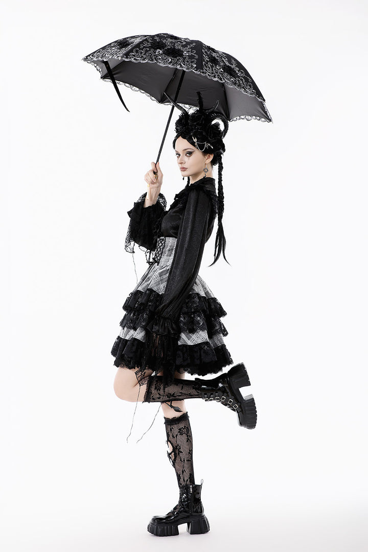 victorian goth foldable embroidered lace umbrella