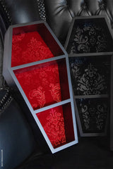 vintage inspired gothic wall shelf made of black wood