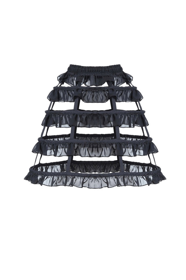 gothic ruffled high-waisted victorian skirt