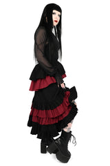 ruffled whimsigoth customizable skirt with tunneling 