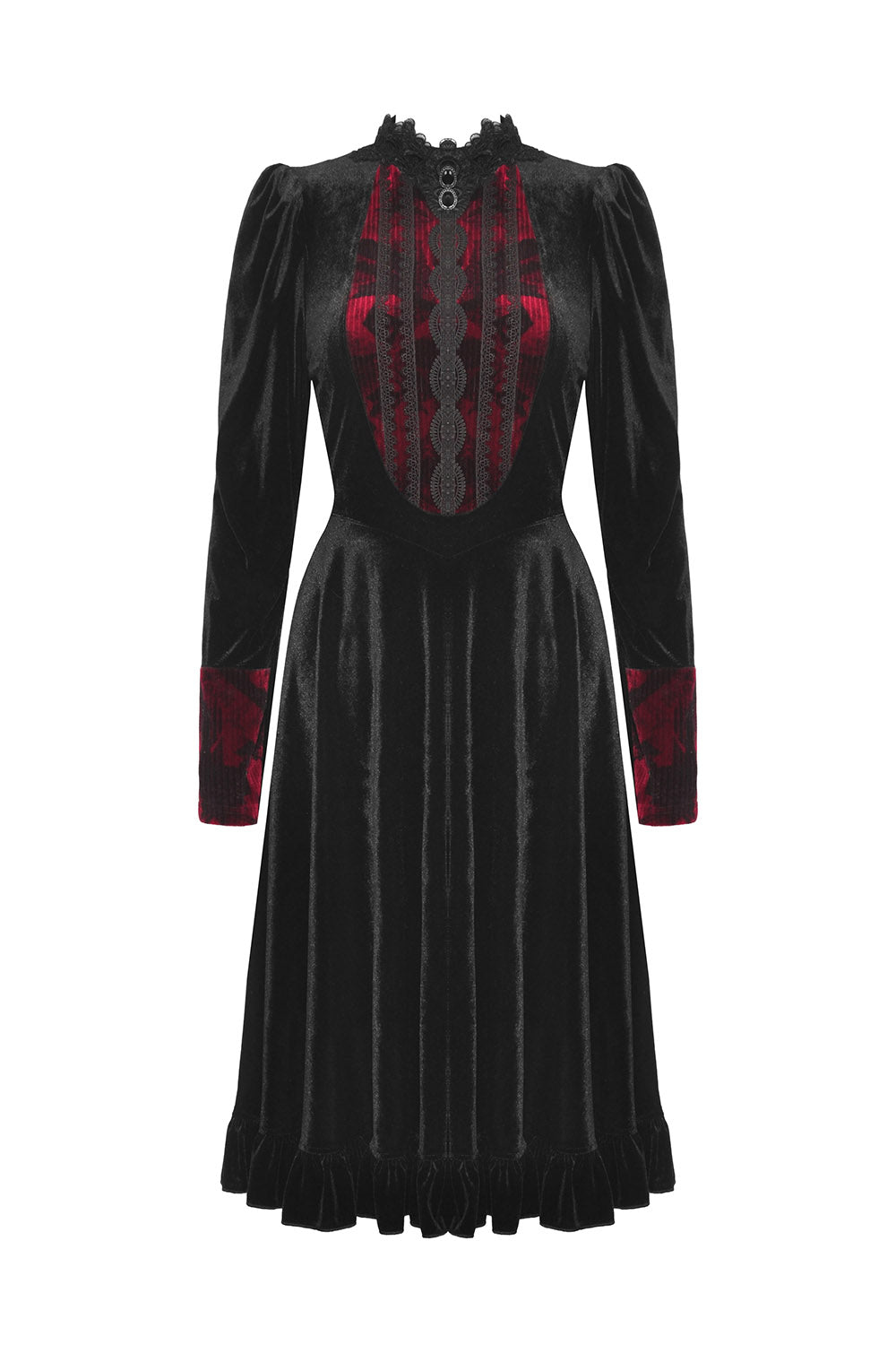 lace black velvet dress