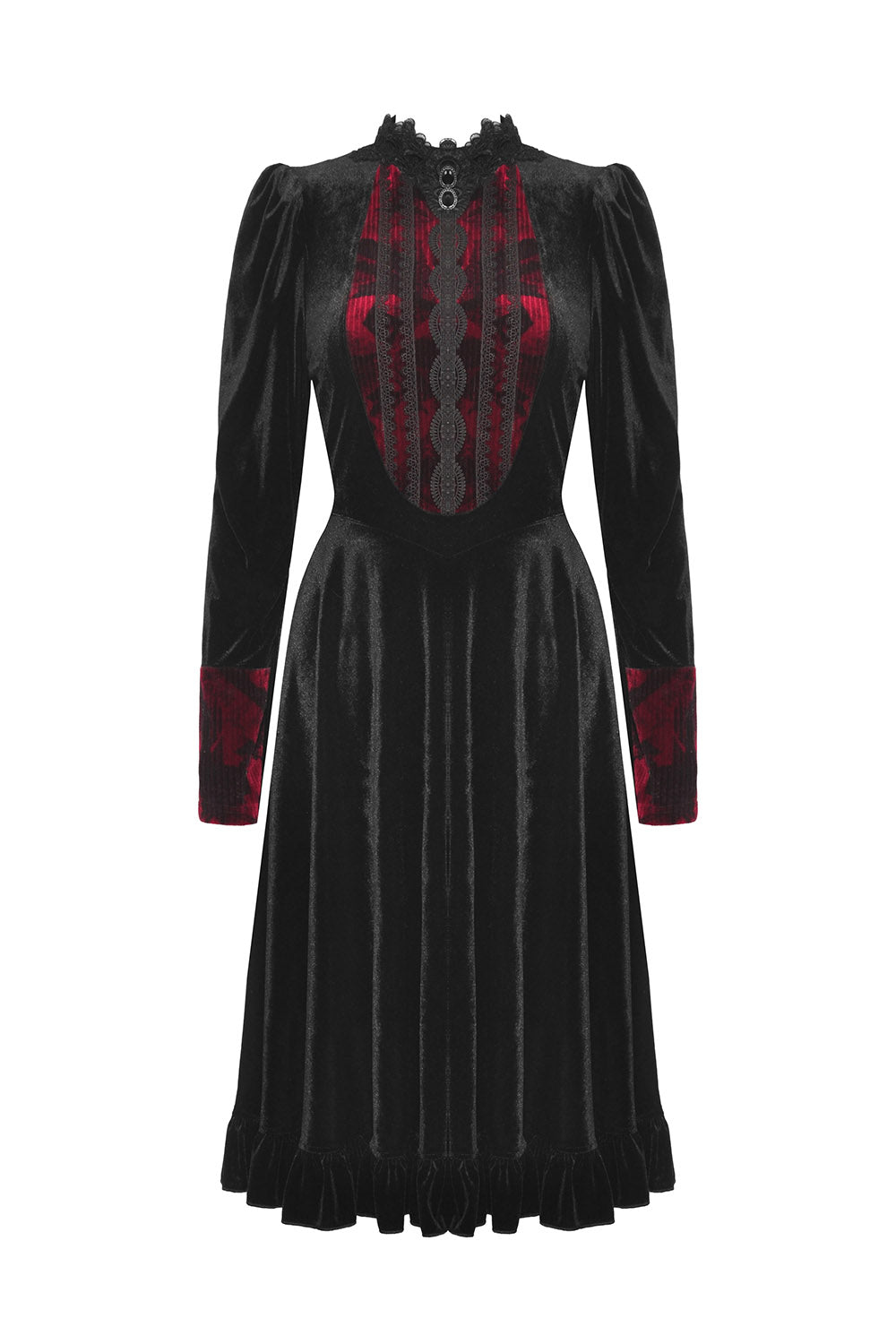 lace black velvet dress