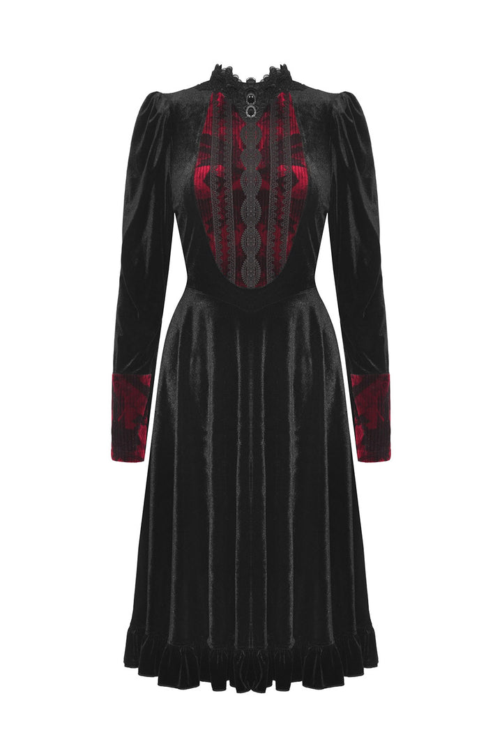 lace black velvet dress