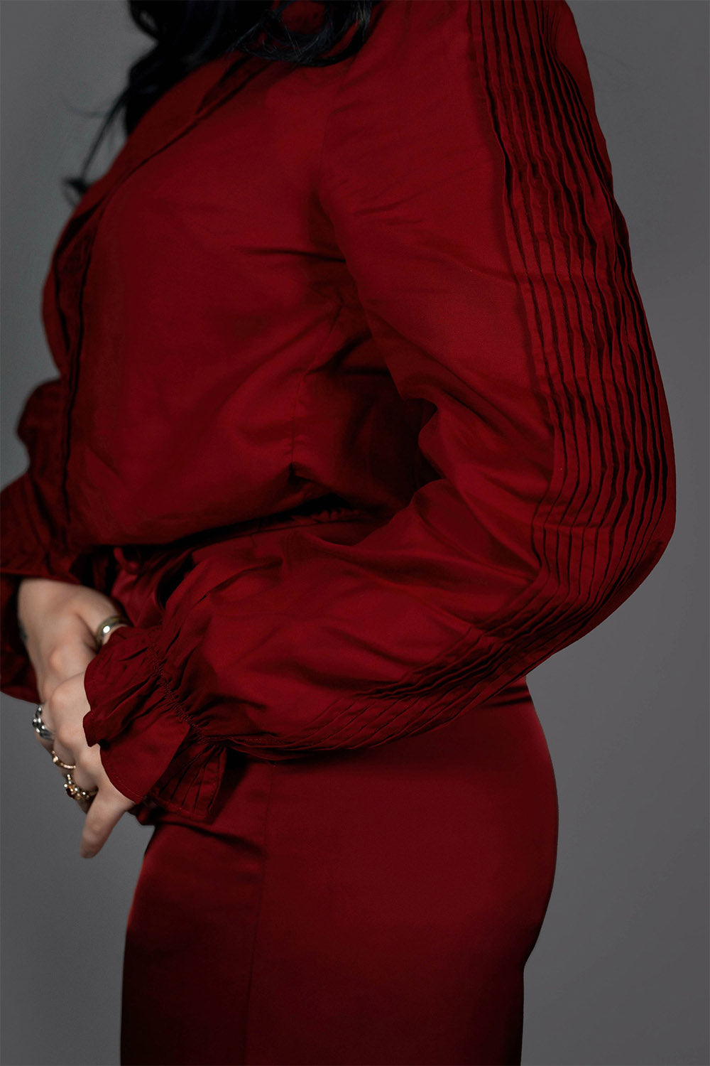 ruffled cuff gothic blouse