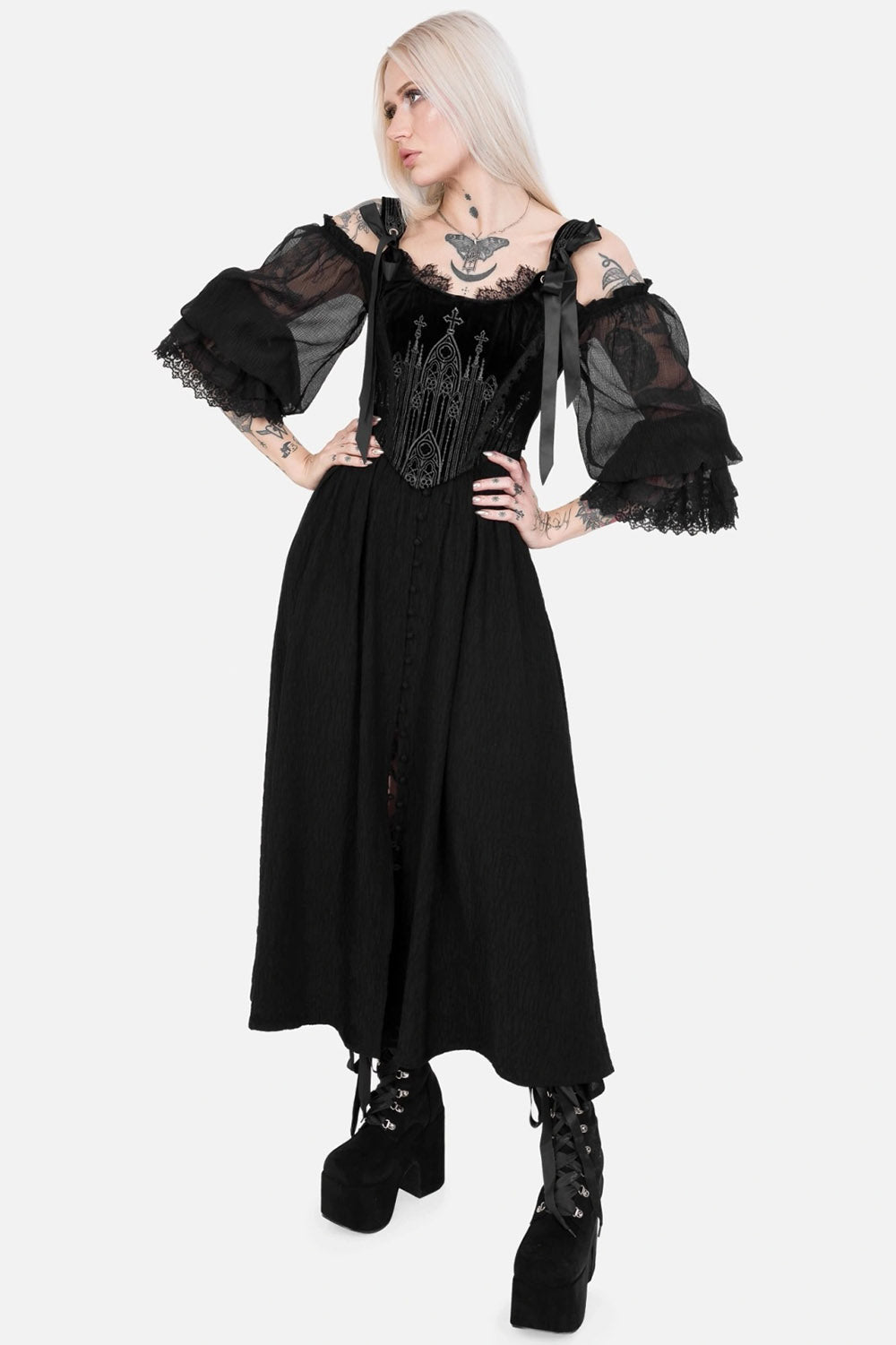 embroidered gothic cathedral corset