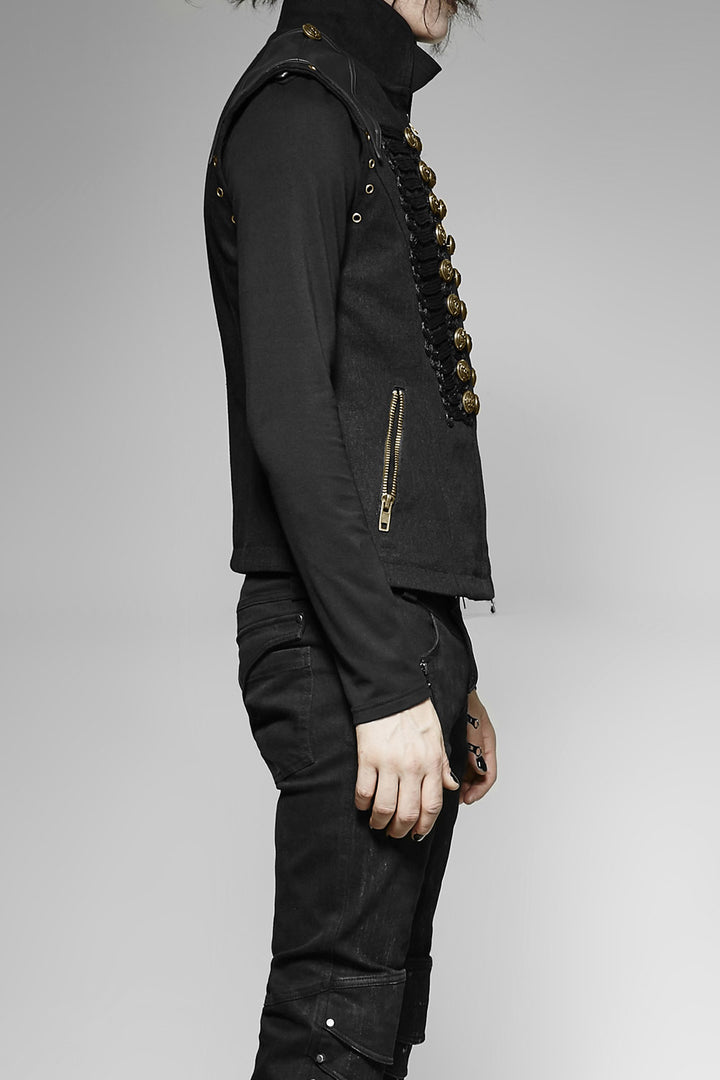 punk rave military goth waistcoat