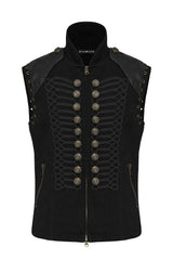 embroidered military goth waistcoat