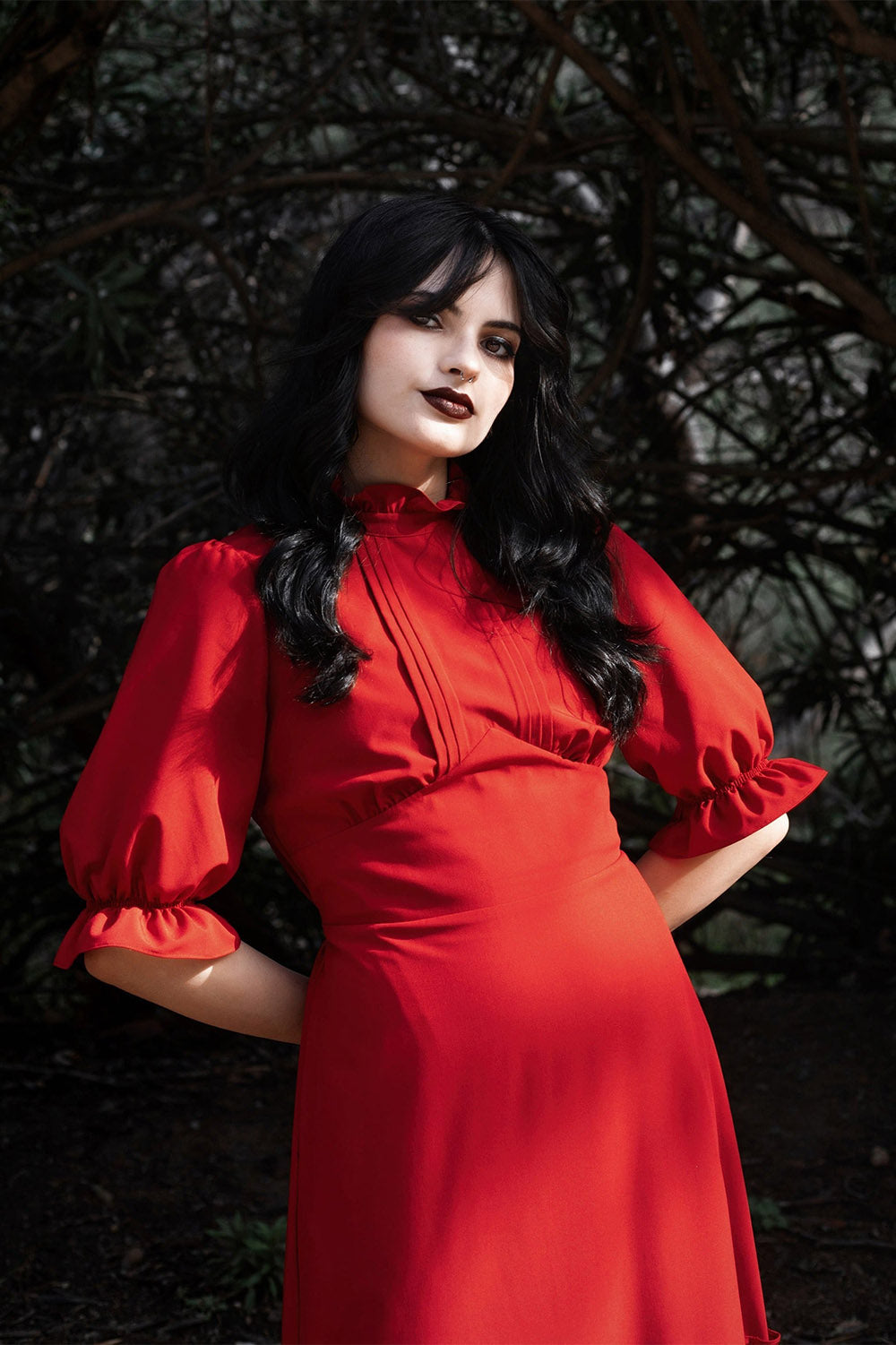 vintage inspired red dress