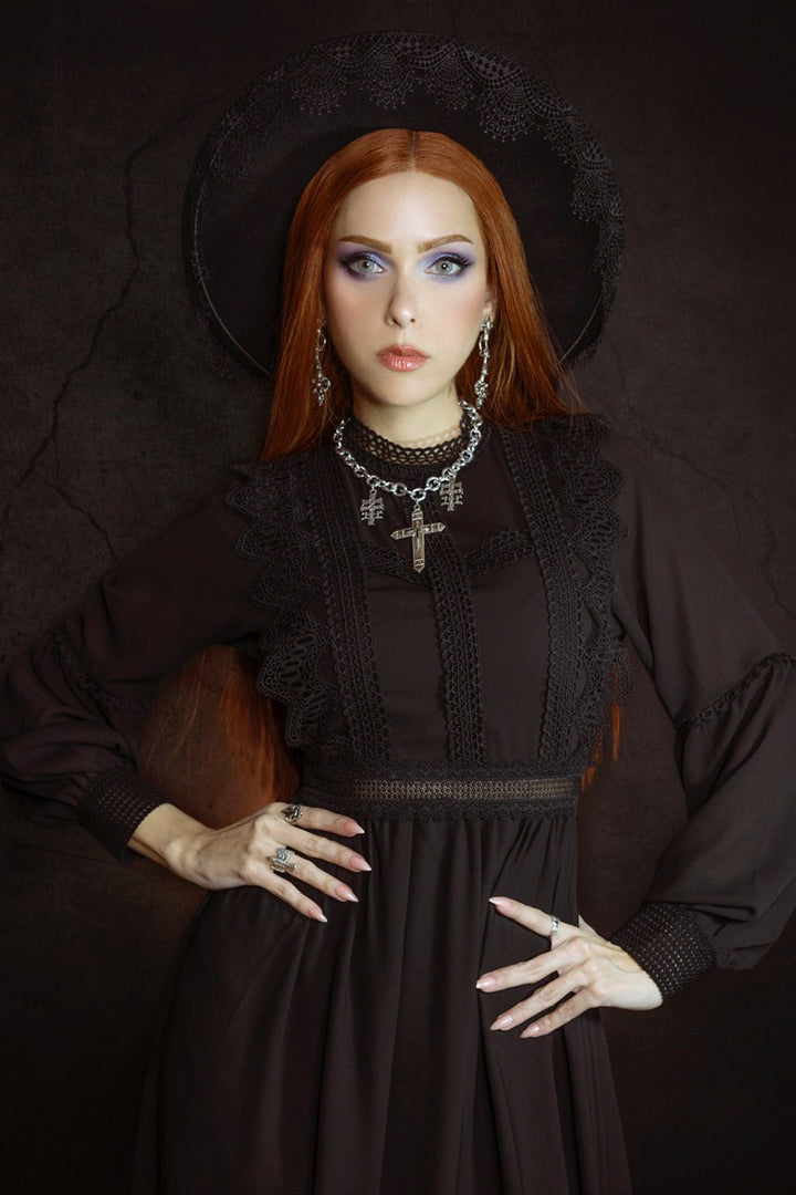 high-waisted goth dress