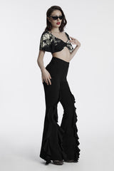 layered goth bell bottom flares