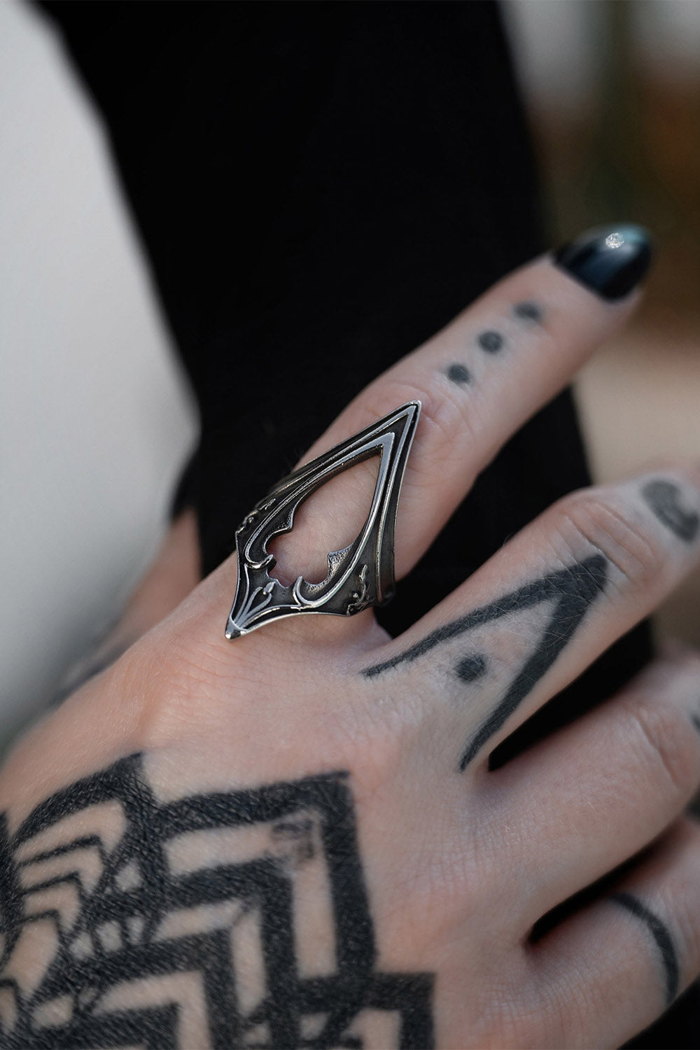stainless steel gothic ring