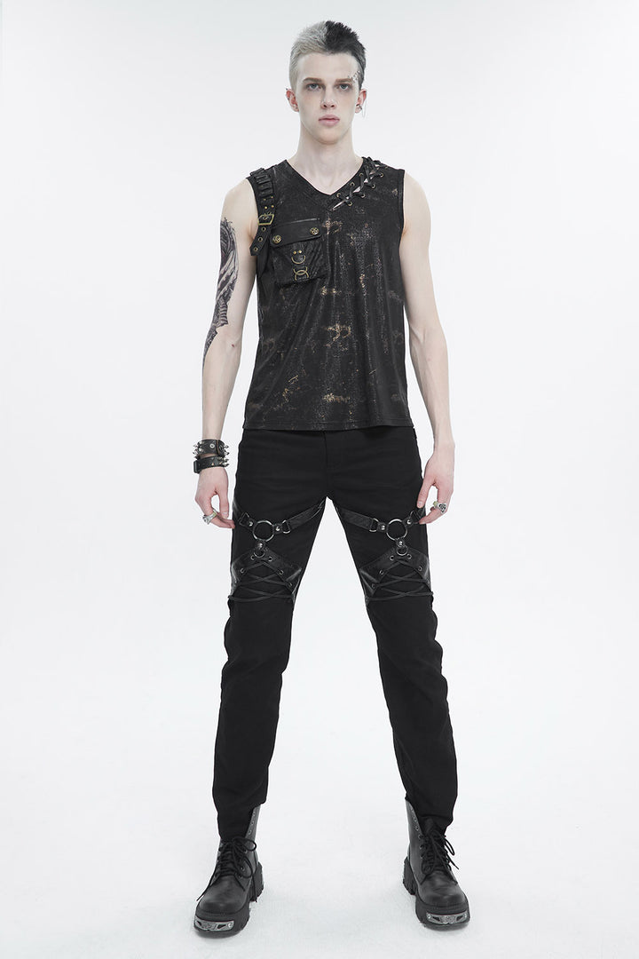 mens grunge gothic punk styled top
