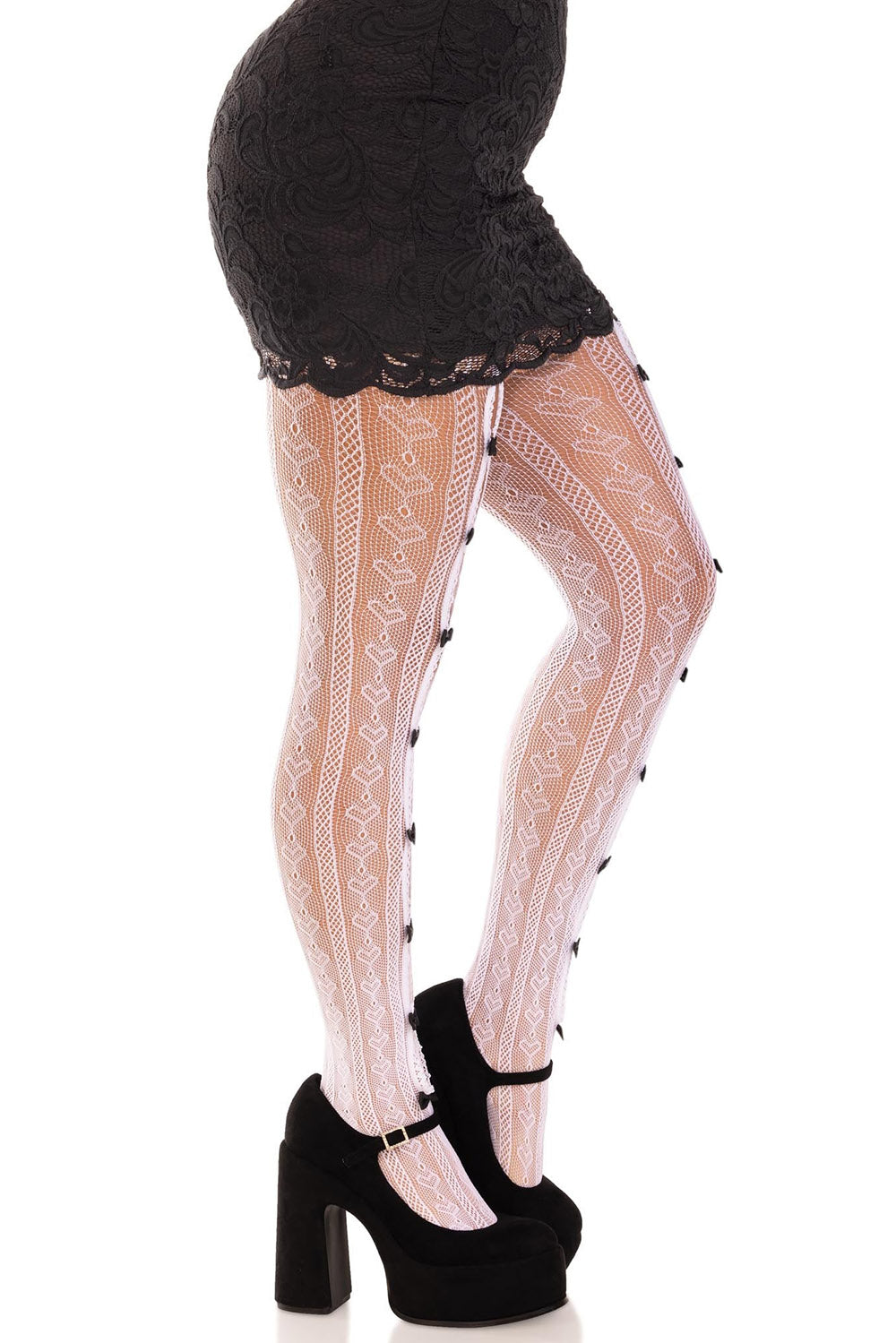 womens white and black goth tights