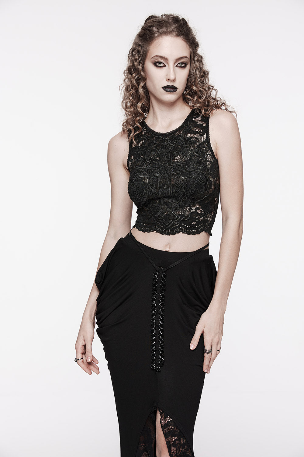 womens cropped gothic tank top