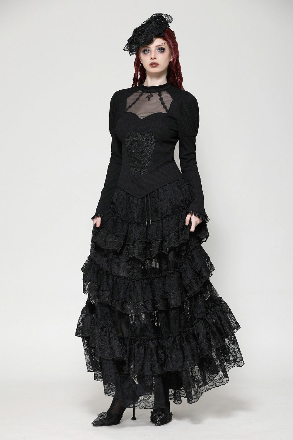vampire goth romantic sheer mesh top
