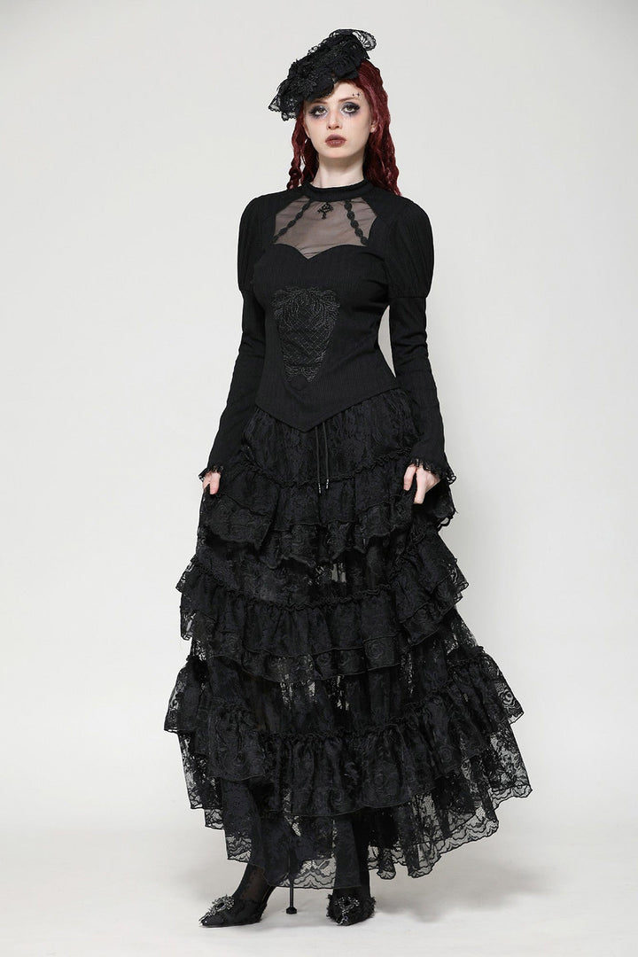 vampire goth romantic sheer mesh top