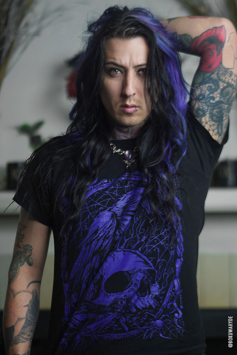 Death Raven T-shirt [PURPLE]