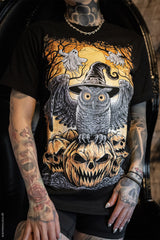 halloween gothic owl t-shirt by vampirefreaks