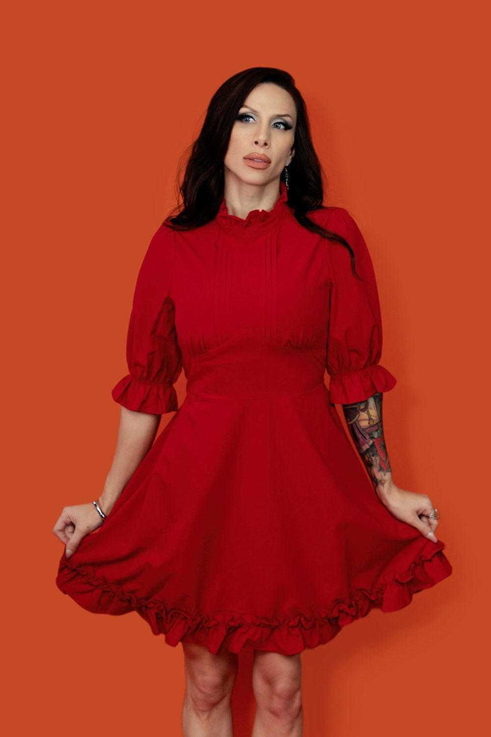 fit and flare red valentines day dress