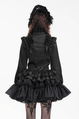 puffed sleeve ruffled lace long sleeve Victorian top
