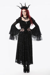 womens long sleeve black vampire goth dress