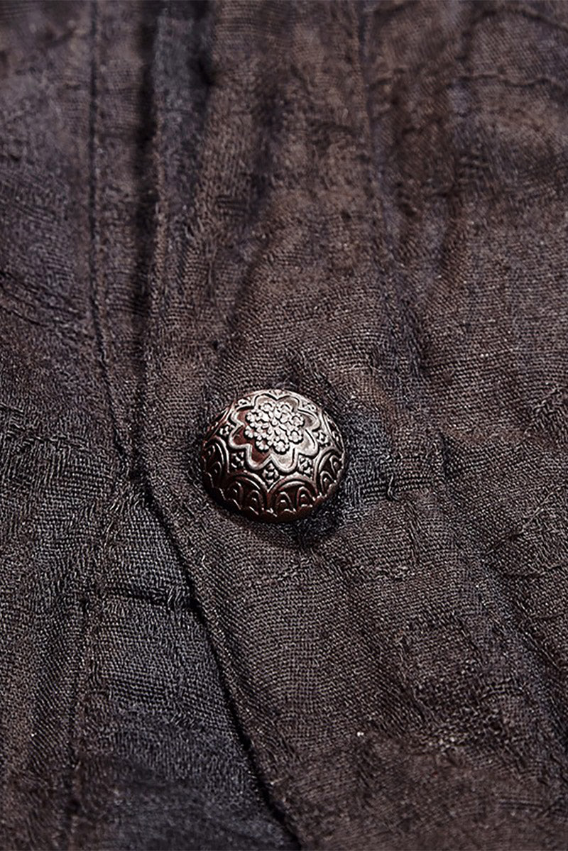 mens long sleeve antiqued victorian buttoned linen shirt