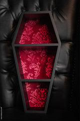 dark red velvet vampire gothic wall shelf
