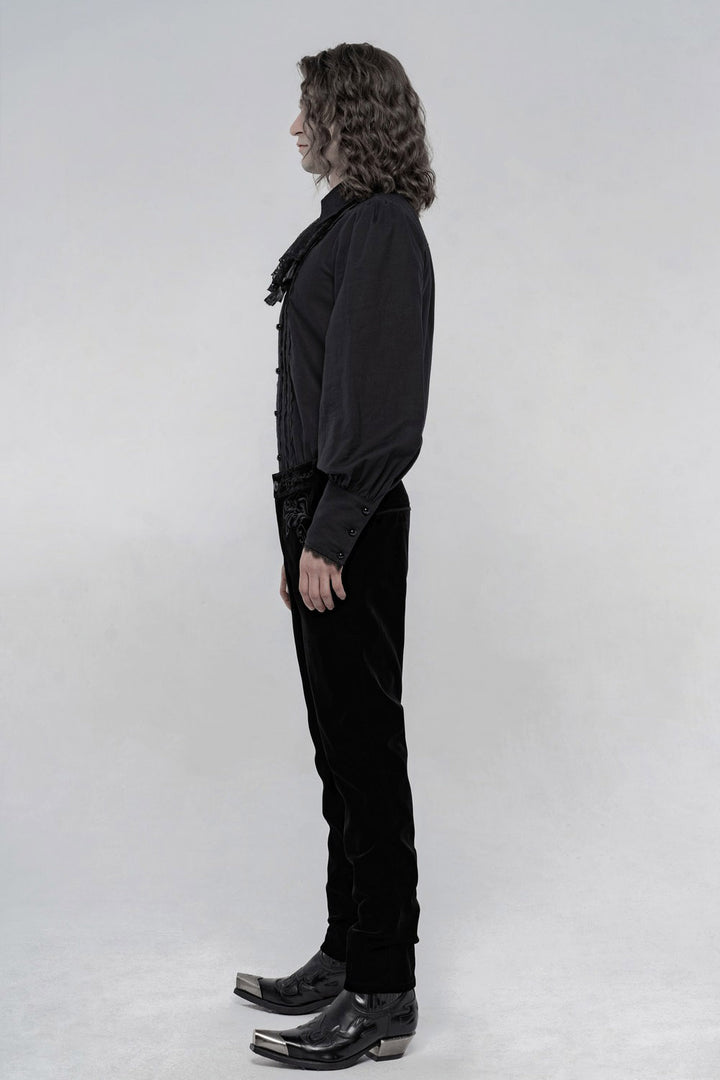 straight leg mens embroidered pants