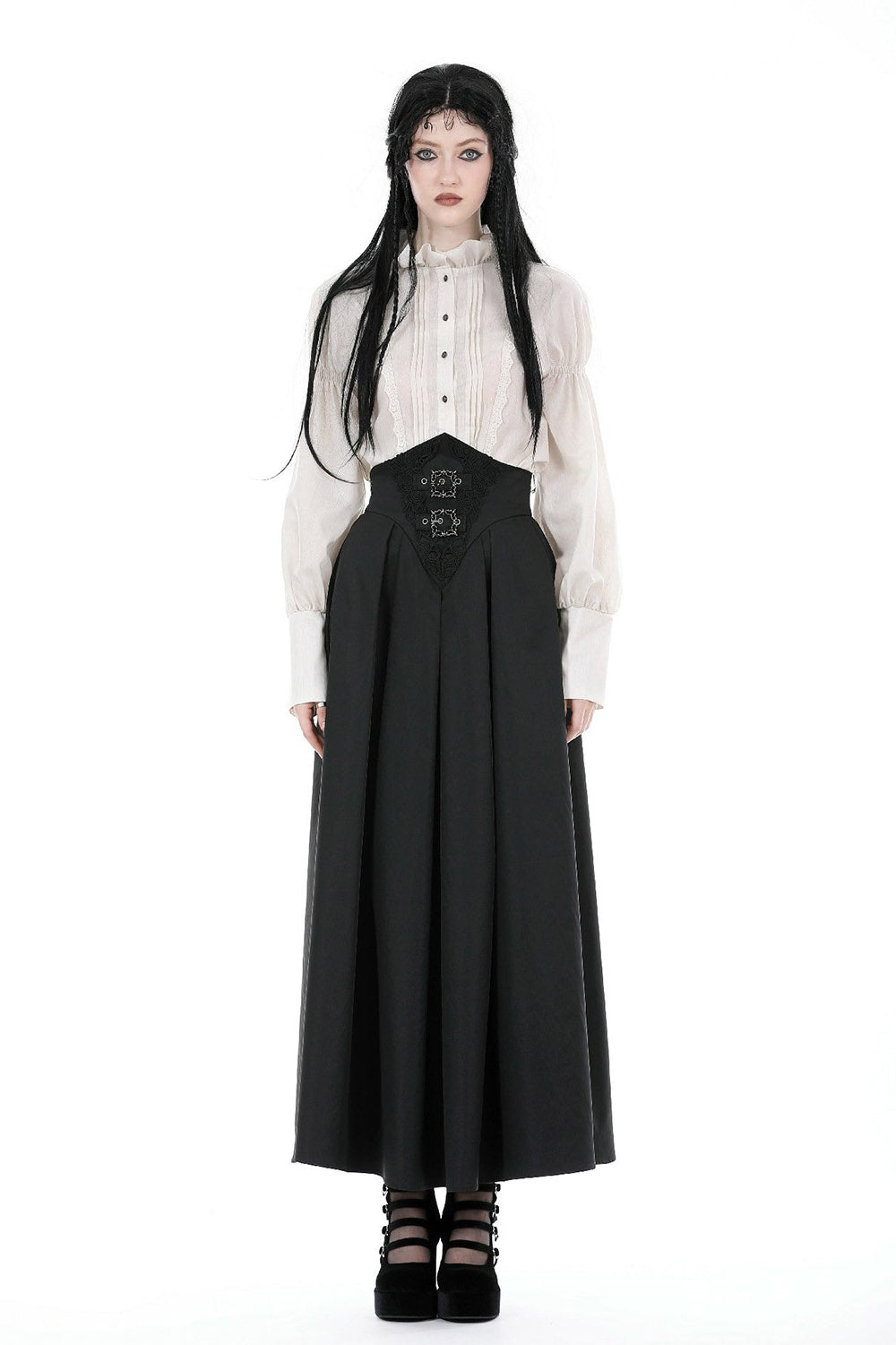 black maxi skirt with pockets