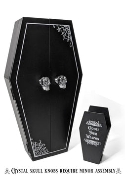 Petite Coffin-Shaped Cabinet w/ Coffin Utensil Holder