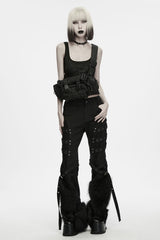 punk waist bag with shoulder strap