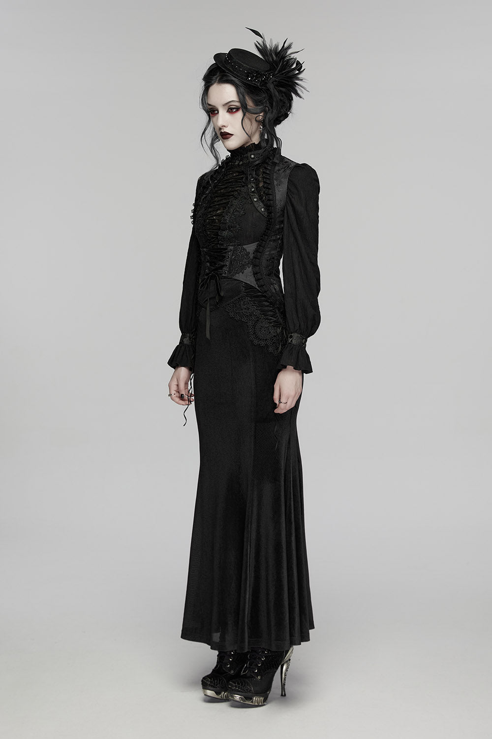 romantic goth womens black lace vest