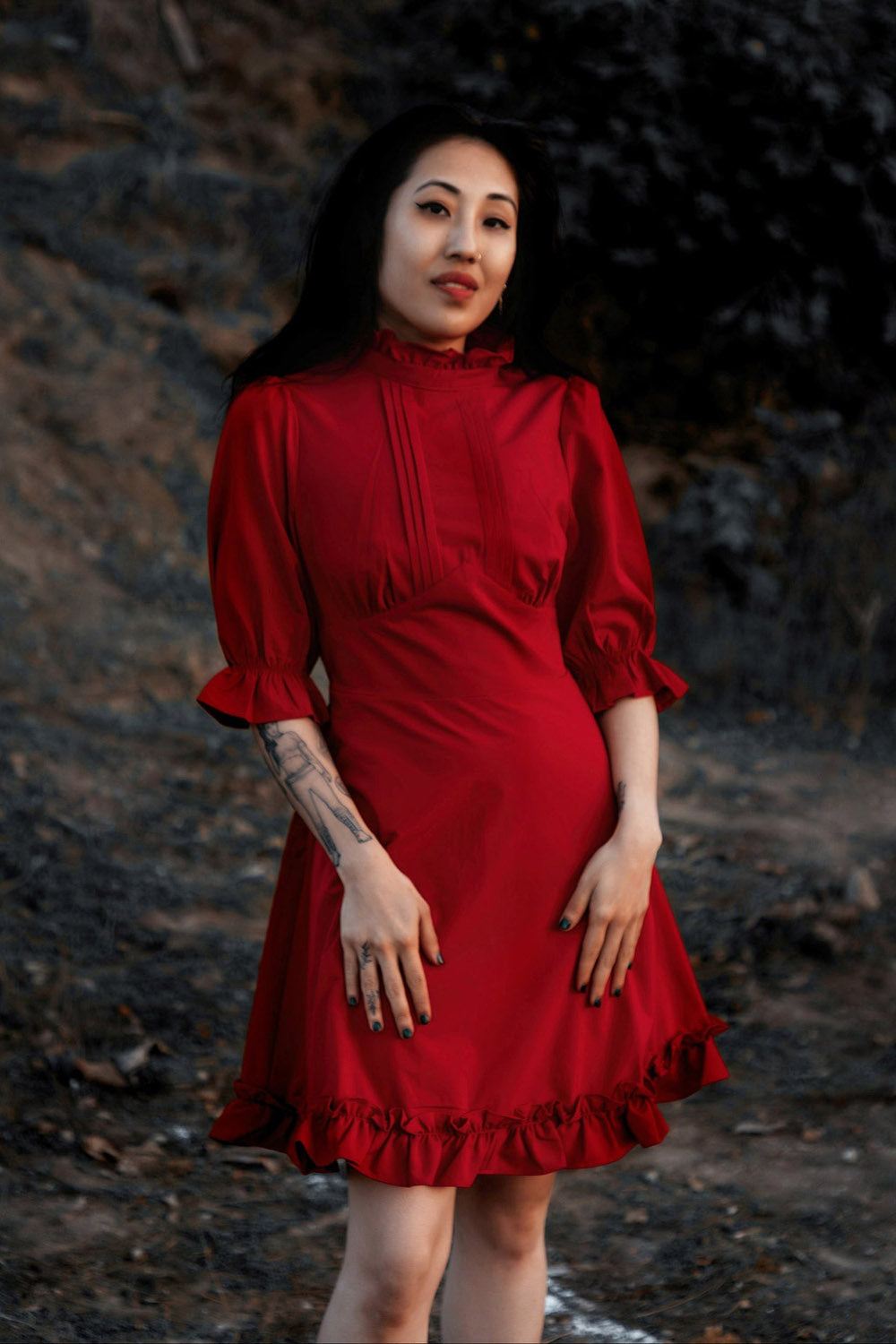 old fashioned retro red valentines day dress