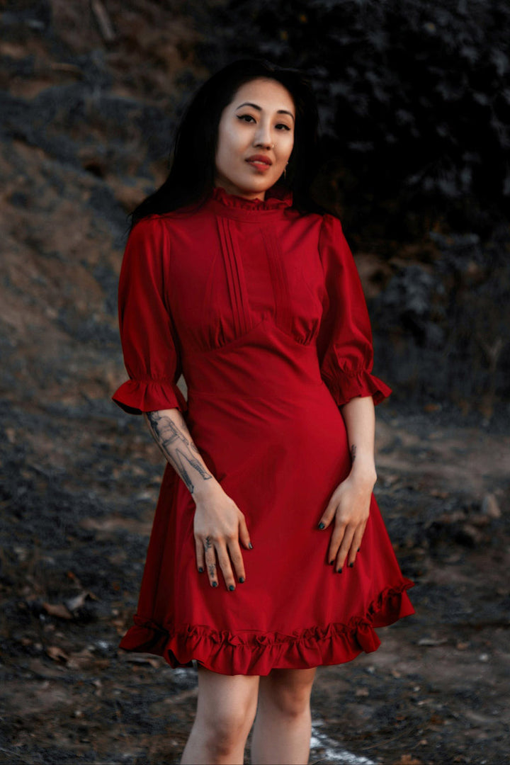 old fashioned retro red valentines day dress