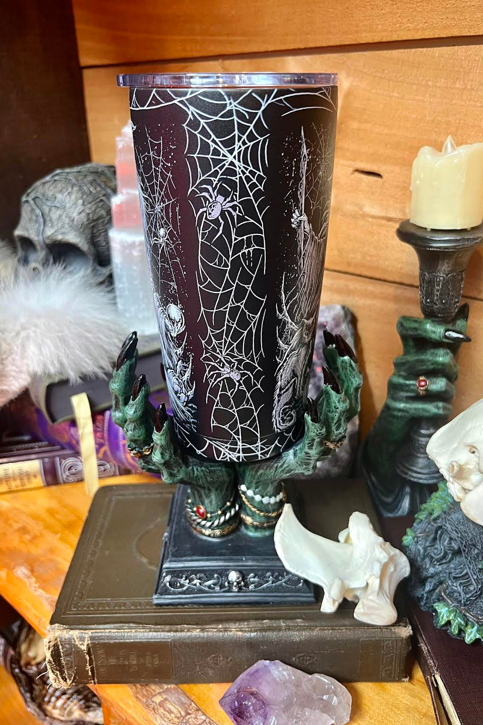 spiderweb travel mug