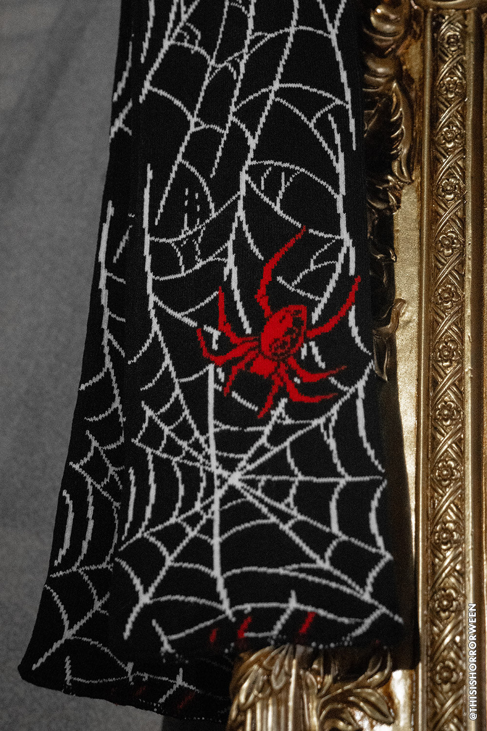 emo red spiderweb scarf