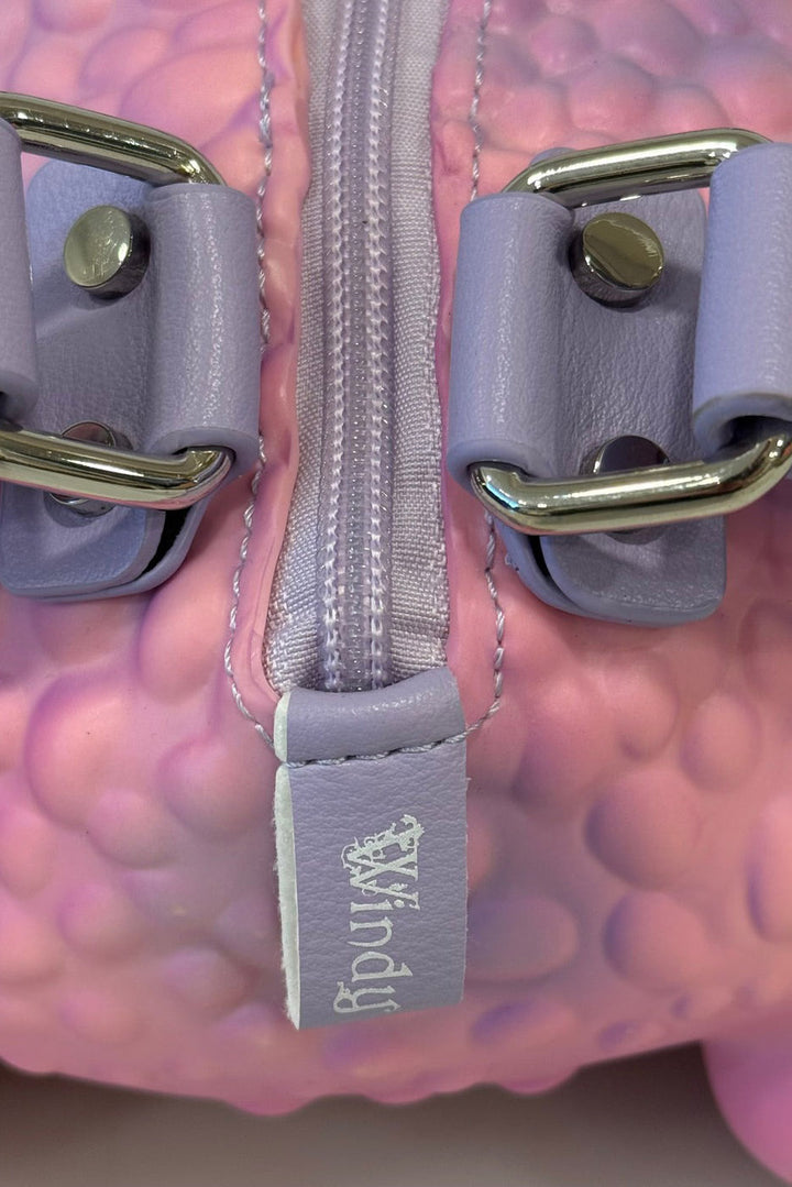 pink and purple windy willows toad bag 